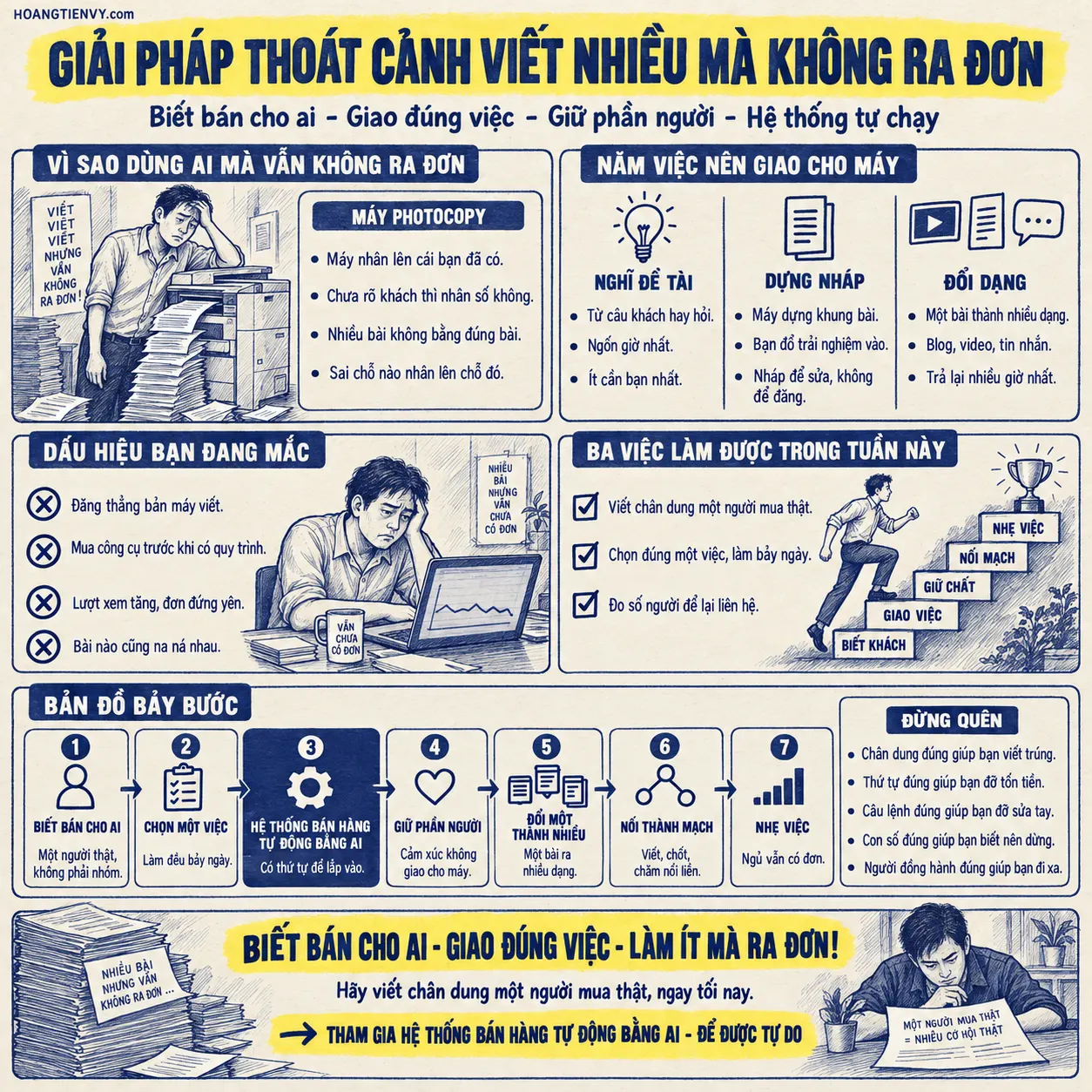 Bản đồ bảy bước làm AI Marketing cho người kinh doanh một mình
